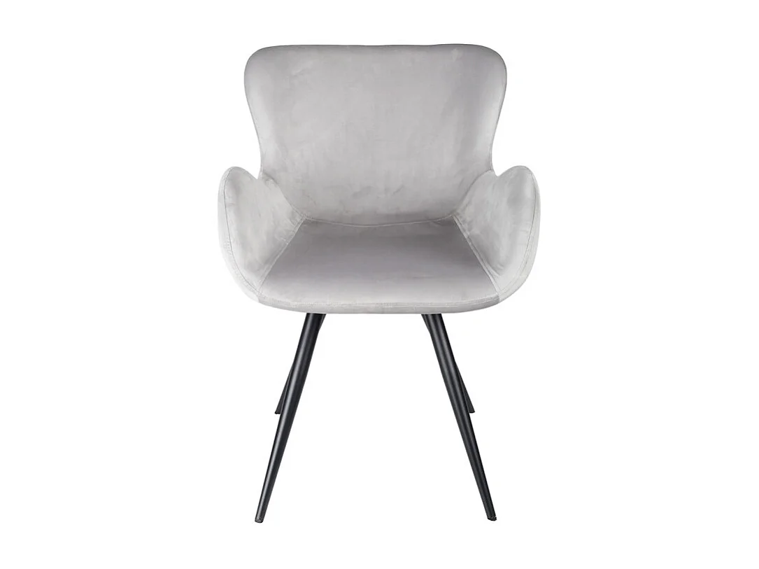 Lot 2 chaises scandinave velours gris clair pieds métal noir – LOTUS 2