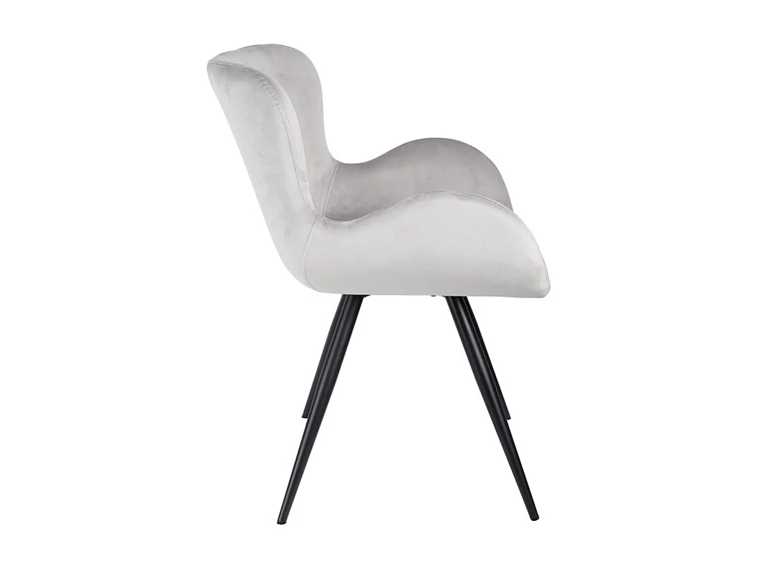 Lot 2 chaises scandinave velours gris clair pieds métal noir – LOTUS 2