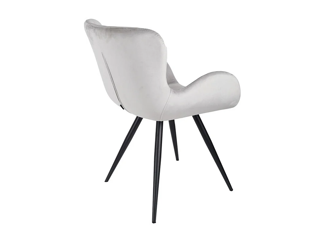 Lot 2 chaises scandinave velours gris clair pieds métal noir – LOTUS 2