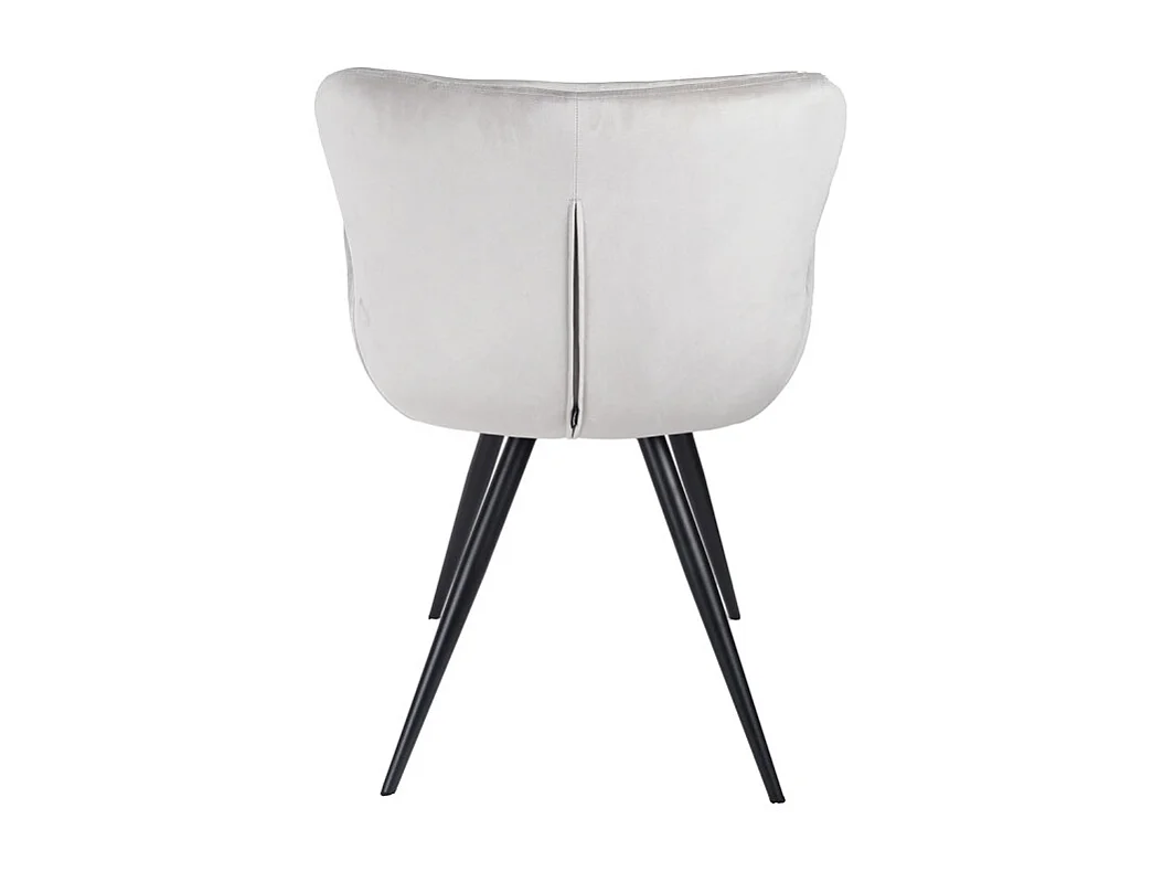 Lot 2 chaises scandinave velours gris clair pieds métal noir – LOTUS 2