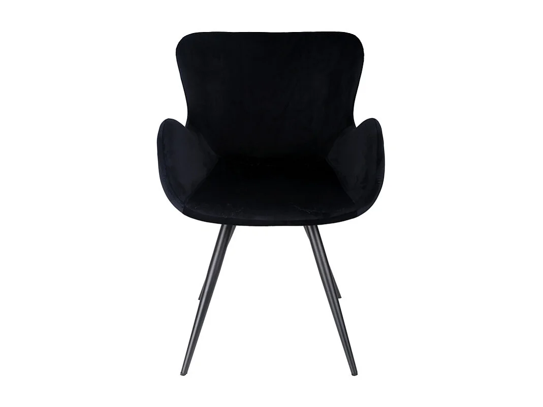 Lot 2 chaises style scandinave velours noir pieds métal noir – LOTUS 2