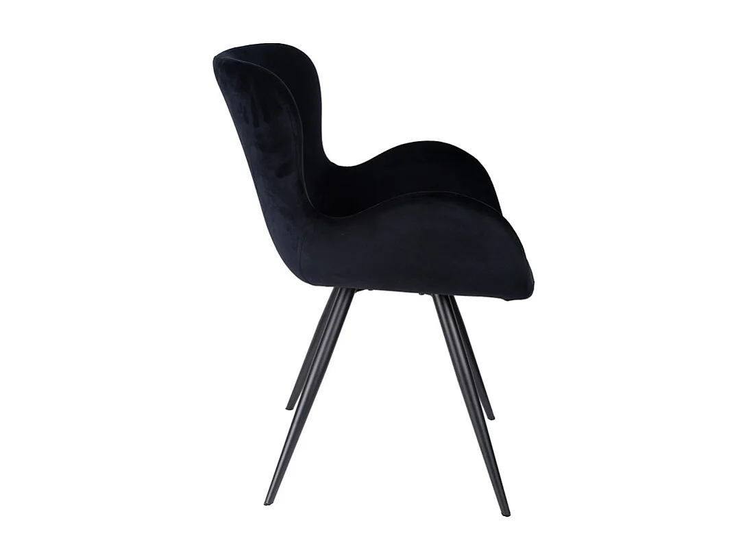 Lot 2 chaises style scandinave velours noir pieds métal noir – LOTUS 2