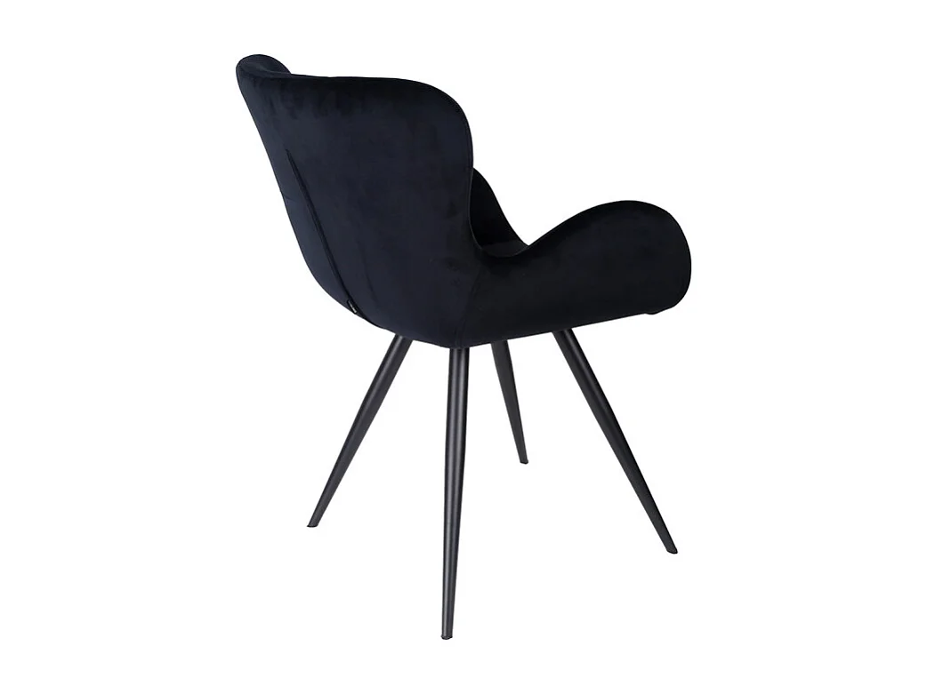 Lot 2 chaises style scandinave velours noir pieds métal noir – LOTUS 2