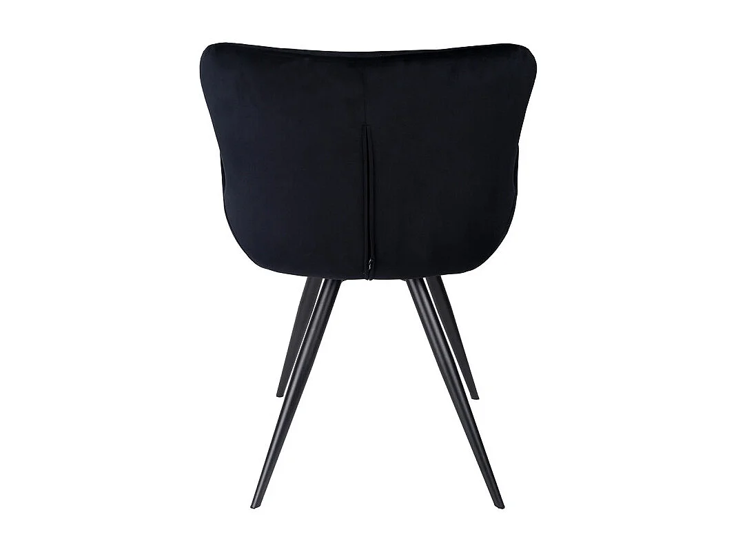 Lot 2 chaises style scandinave velours noir pieds métal noir – LOTUS 2
