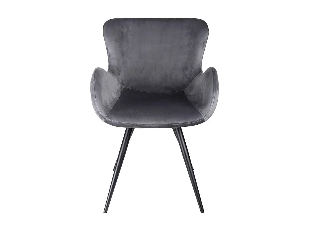 Lot 2 chaises en velours gris anthracite et pieds métal – LOTUS 2