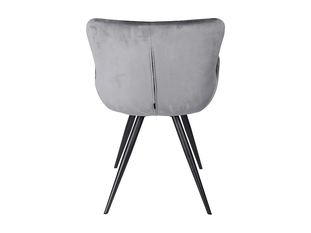 Lot 2 chaises en velours gris anthracite et pieds métal – LOTUS 2