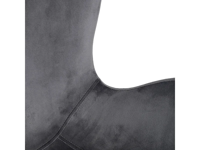 Lot 2 chaises en velours gris anthracite et pieds métal – LOTUS 2