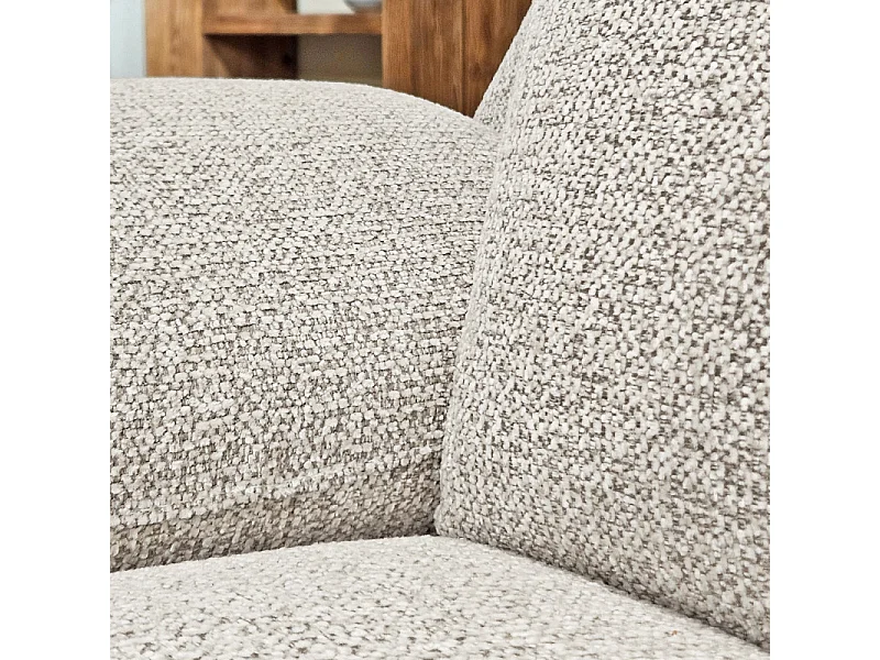 Canapé d'angle droit convertible L. 278 cm tissu chiné beige - TULIO