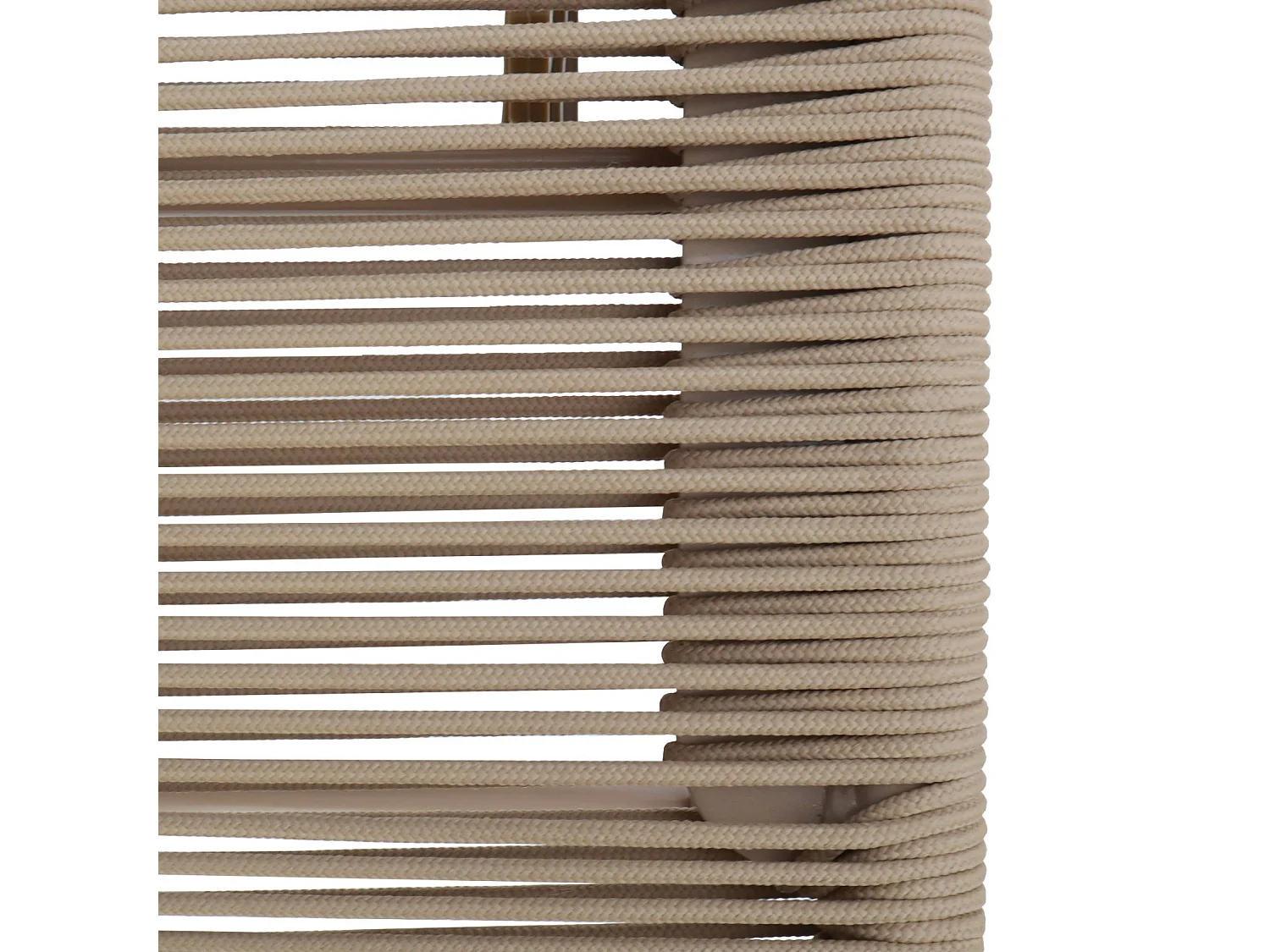 Set 2 lettini prendisole in acciaio e corda multiposizione, beige