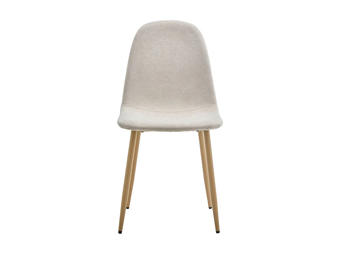 Bella - Lot de 2 chaises en tissu piètement effet bois - Beige