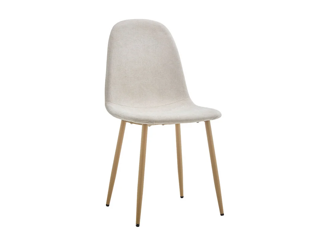 Bella - Lot de 2 chaises en tissu piètement effet bois - Beige