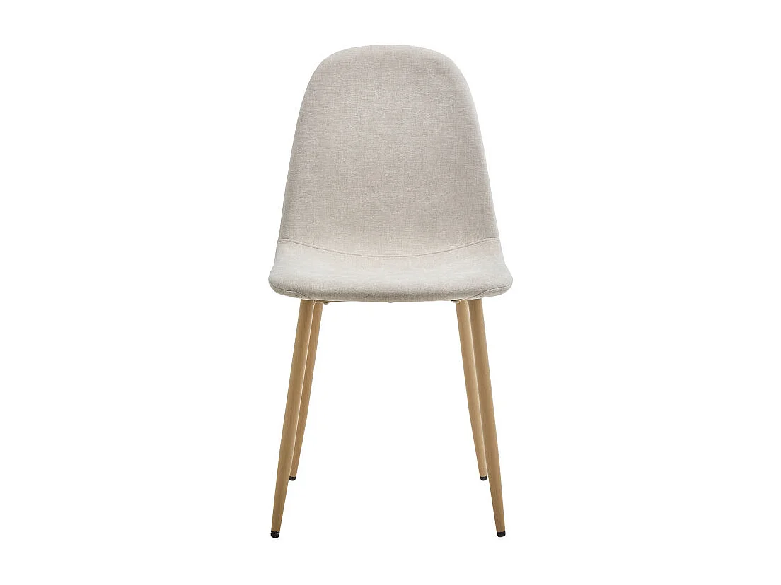 Bella - Lot de 2 chaises en tissu piètement effet bois - Beige