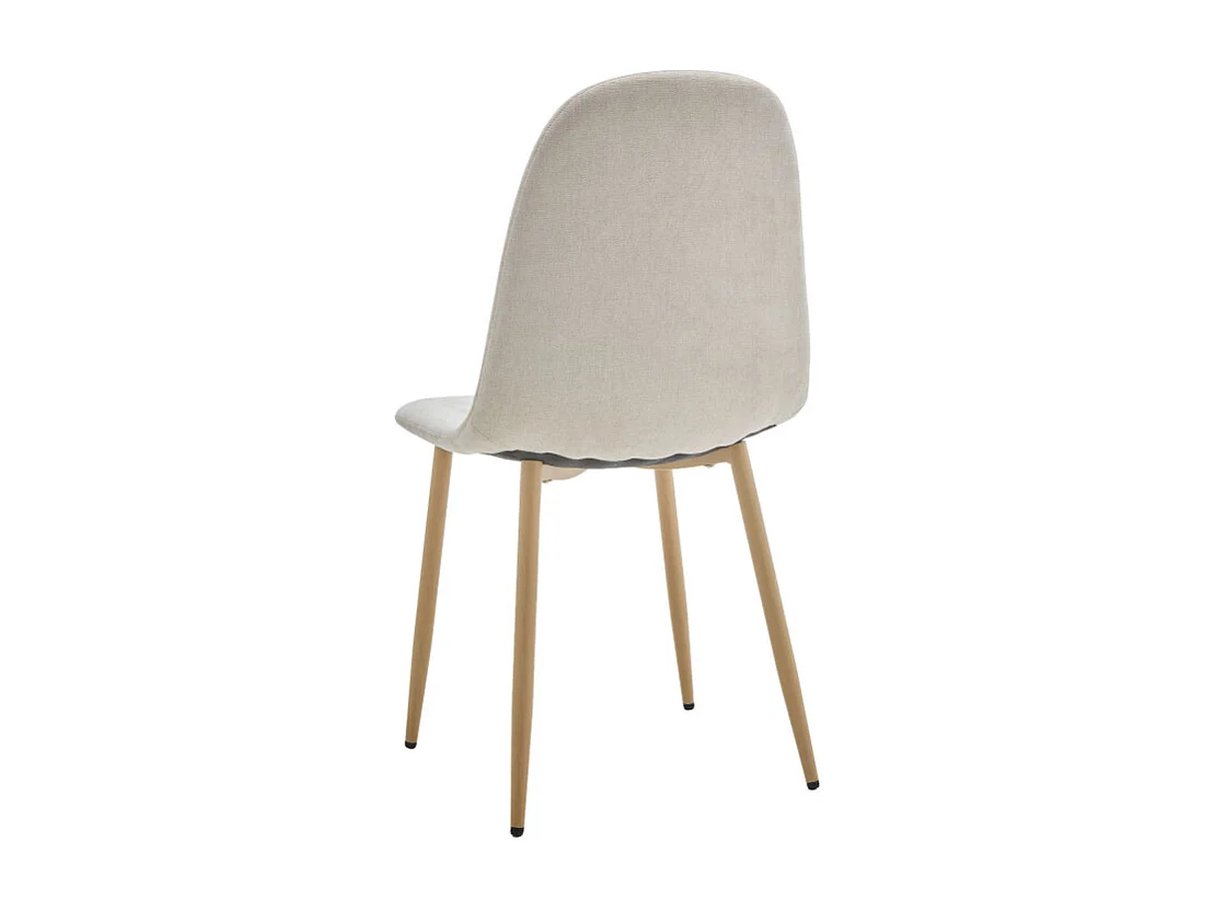 Bella - Lot de 2 chaises en tissu piètement effet bois - Beige
