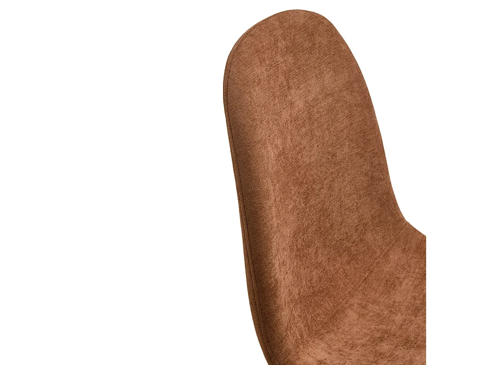 Bella - Lot de 2 chaises en tissu piètement effet bois - Rouille