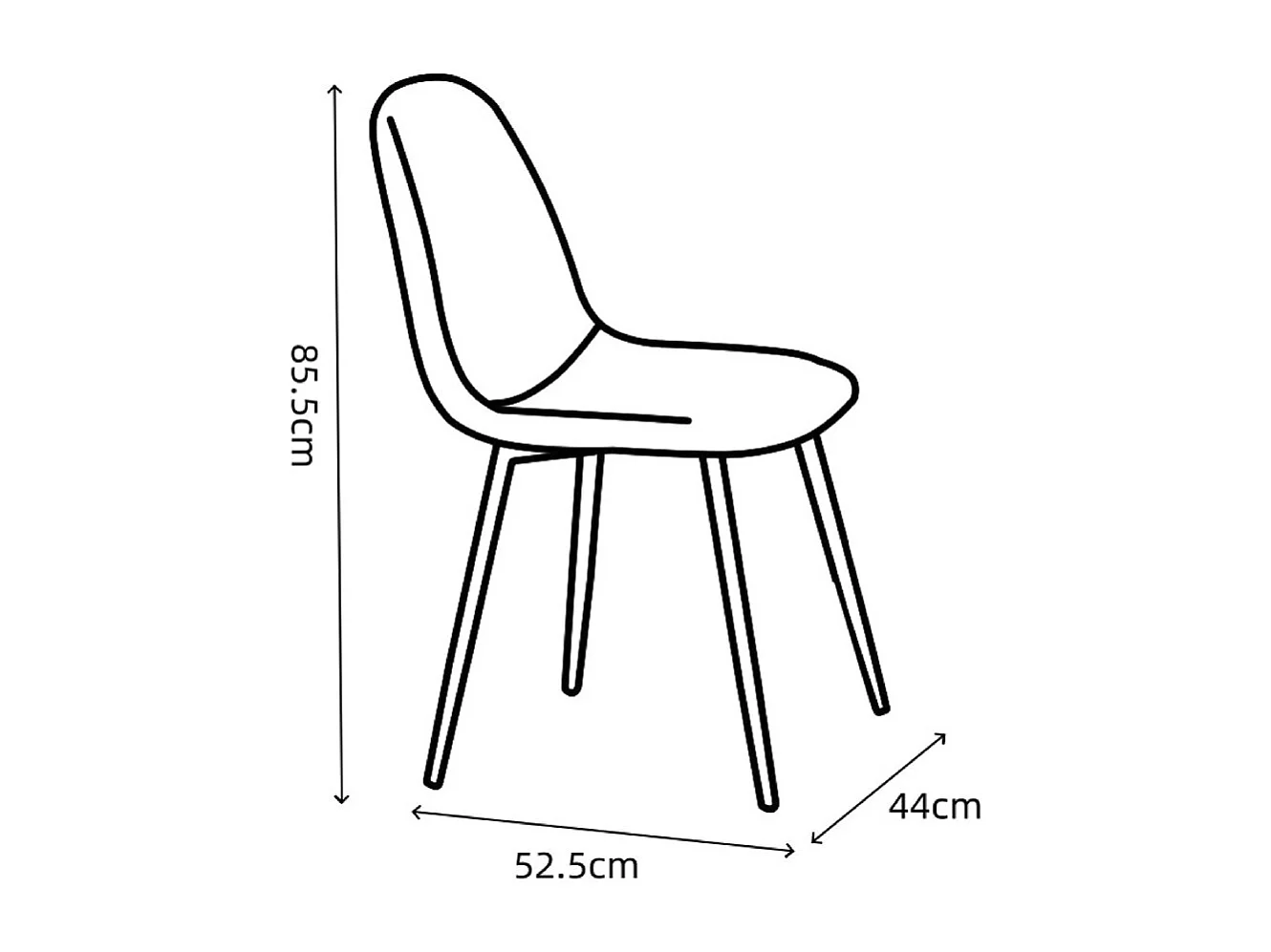 Bella - Lot de 2 chaises en tissu piètement effet bois - Rouille