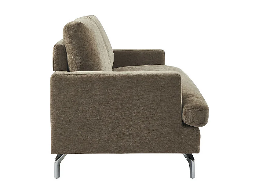 Sophie - Canapé 3 places en tissu pieds chrome - Marron glacé