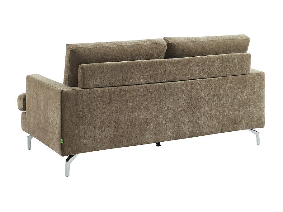 Sophie - Canapé 3 places en tissu pieds chrome - Marron glacé