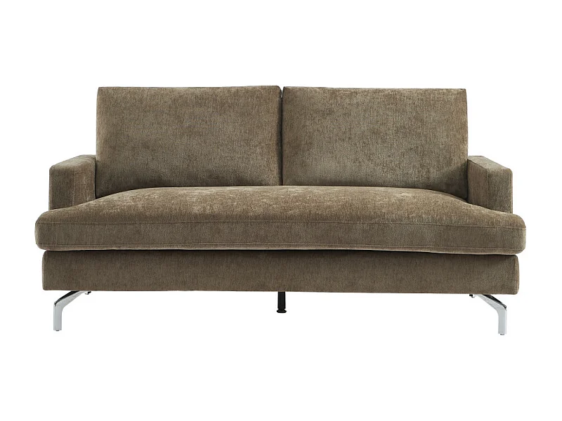 Sophie - Canapé 3 places en tissu pieds chrome - Marron glacé