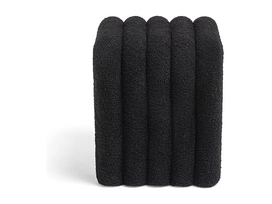 Mui - Lot de 2 tabourets rembourrés en tissu bouclette - Noir