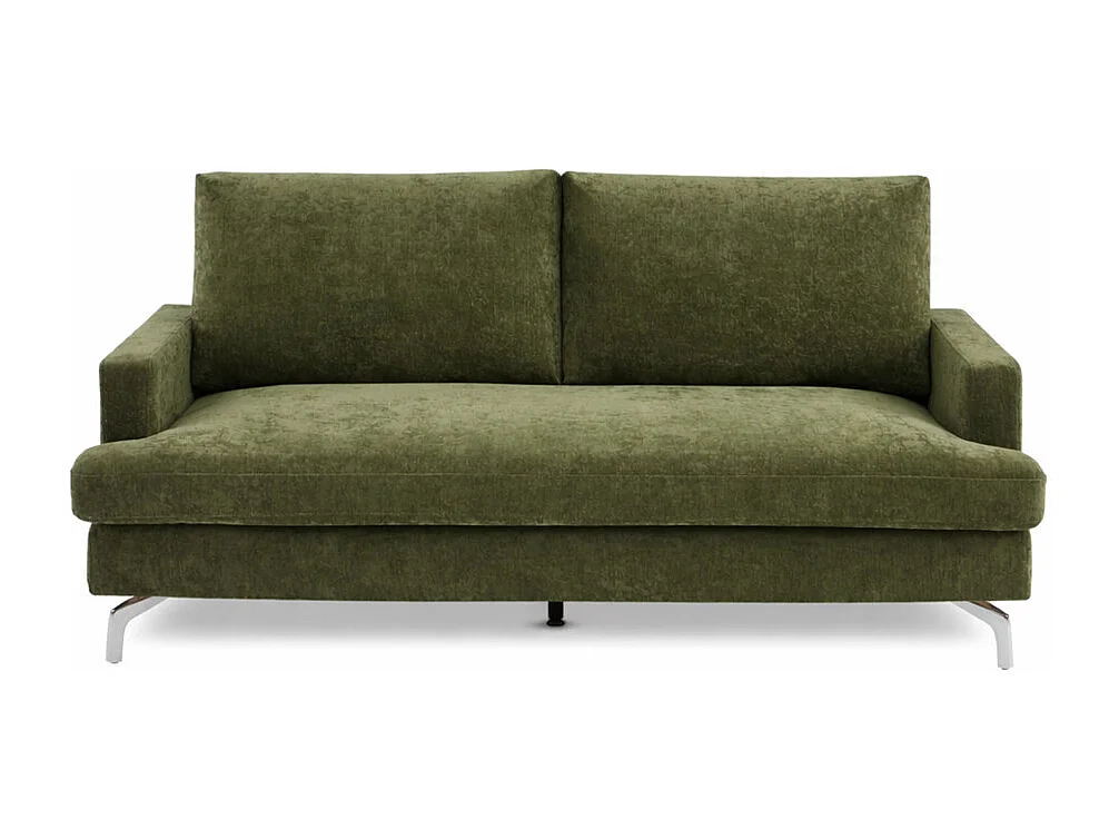 Sophie - Canapé 3 places en tissu pieds chrome - Terracotta