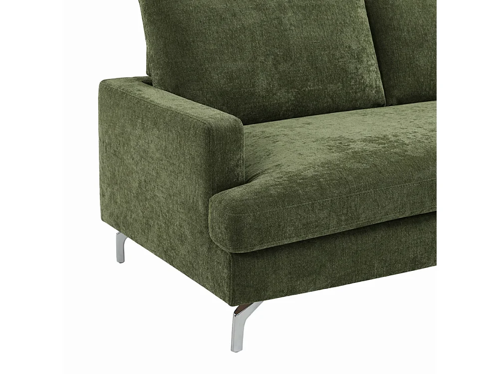 Sophie - Canapé 3 places en tissu pieds chrome - Terracotta