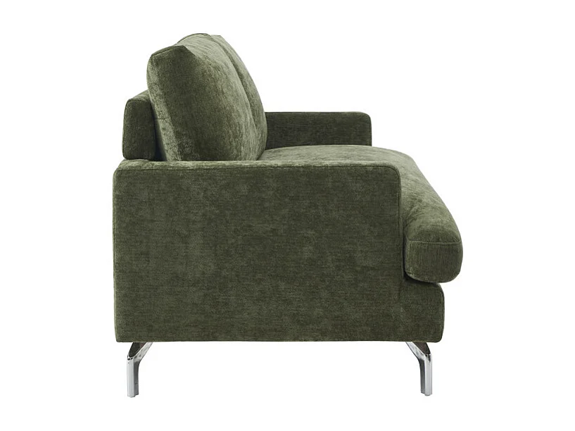 Sophie - Canapé 3 places en tissu pieds chrome - Terracotta