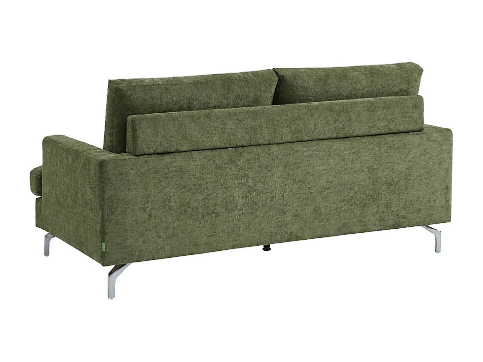 Sophie - Canapé 3 places en tissu pieds chrome - Terracotta