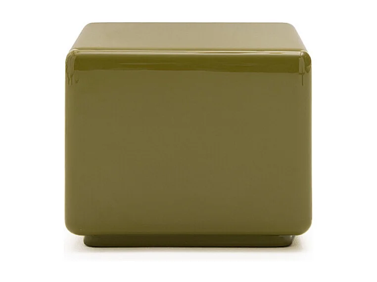 Gaia - Table d'appoint carrée laquée 40x40cm - Vert olive