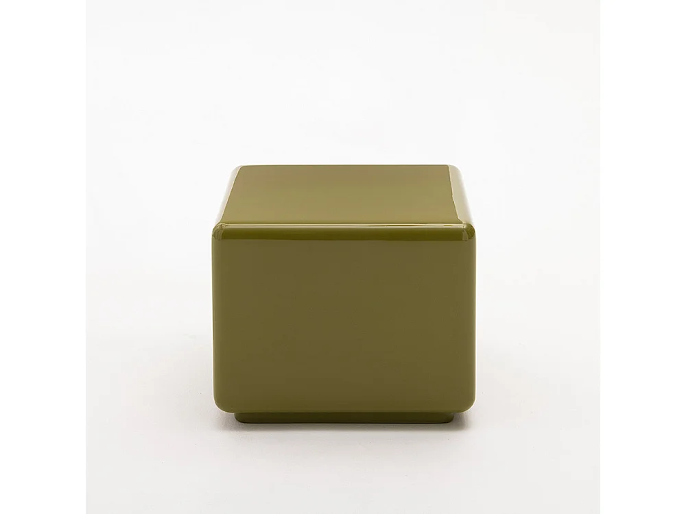 Gaia - Table d'appoint carrée laquée 40x40cm - Vert olive