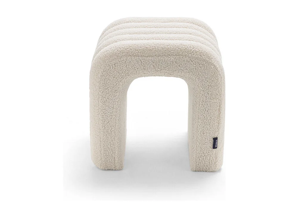 Mui - Lot de 2 tabourets rembourrés en tissu bouclette - Blanc
