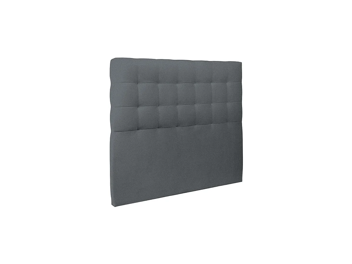 Lit 160x200cm avec tête de lit capitonnée velours et sommier kit gris anthracite - Hauteur totale : 29cm