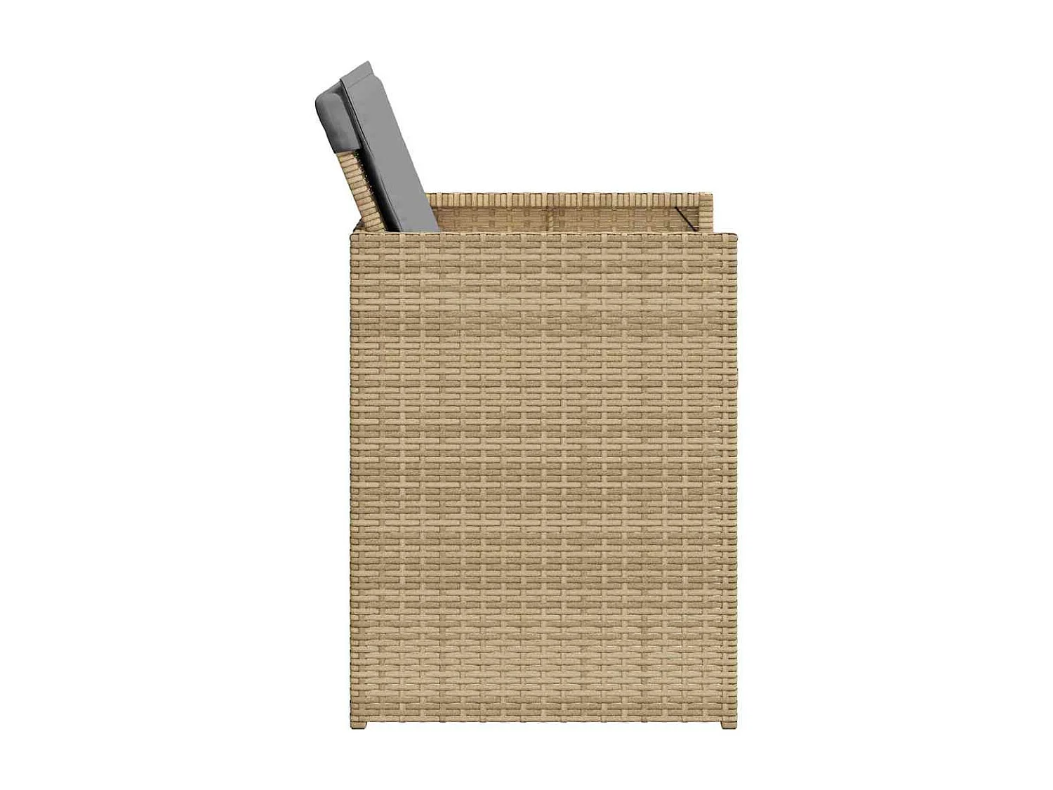 Ensemble à manger de jardin coussins 5 pièces mélange beige rotin