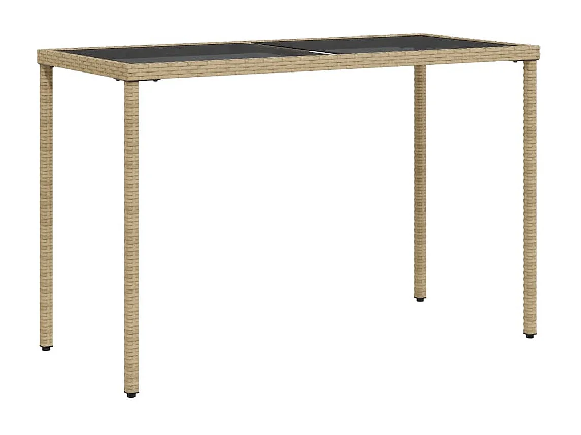 Ensemble à manger de jardin coussins 5 pièces mélange beige rotin