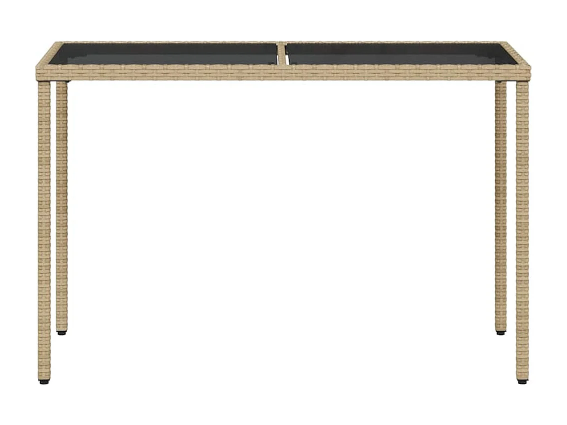Ensemble à manger de jardin coussins 5 pièces mélange beige rotin