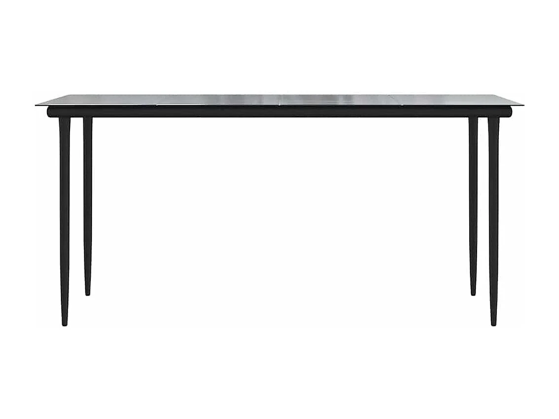 Juego de comedor jardín 5 piezas cojines ratán sintético negro