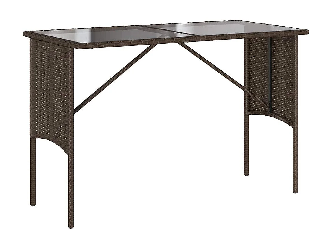 Set comedor de jardín 3 piezas y cojines ratán sintético marrón