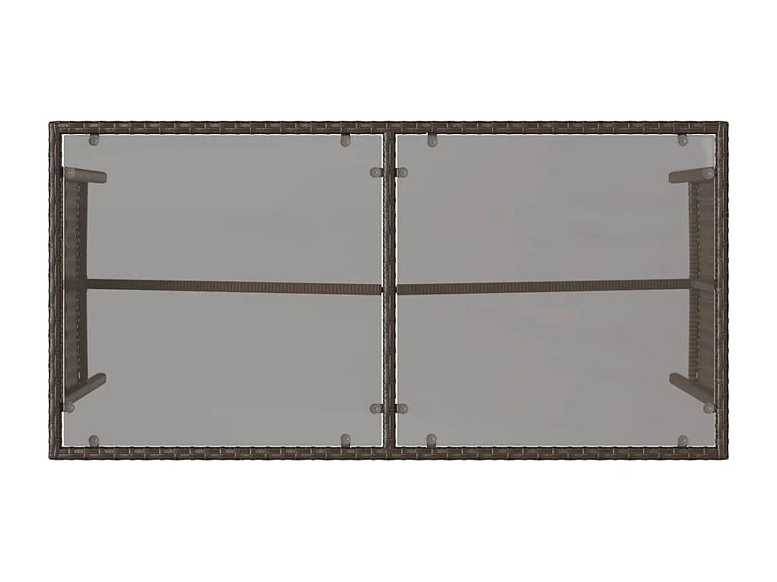 Set comedor de jardín 3 piezas y cojines ratán sintético marrón