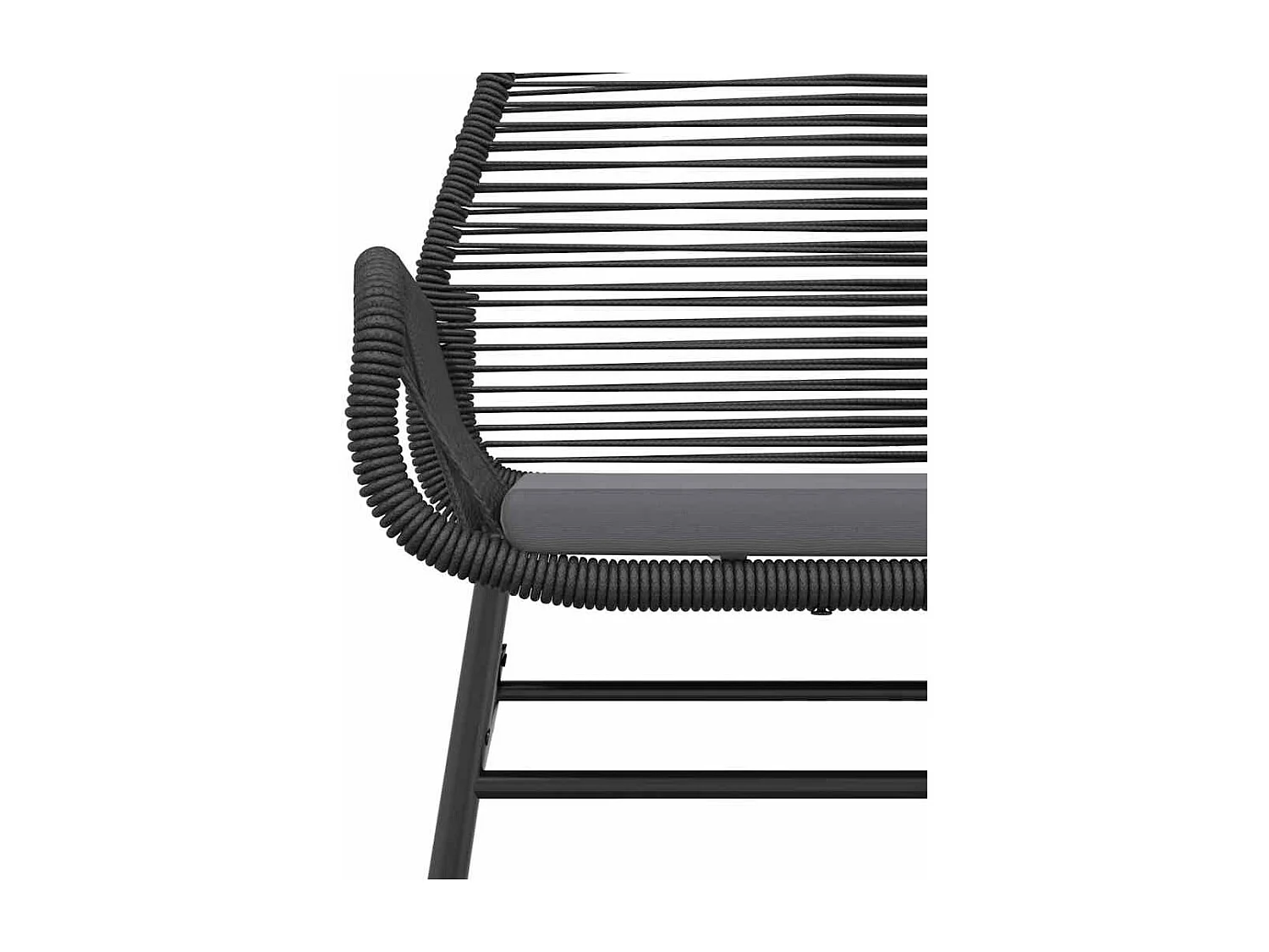 Juego de comedor jardín 5 piezas cojines ratán sintético negro