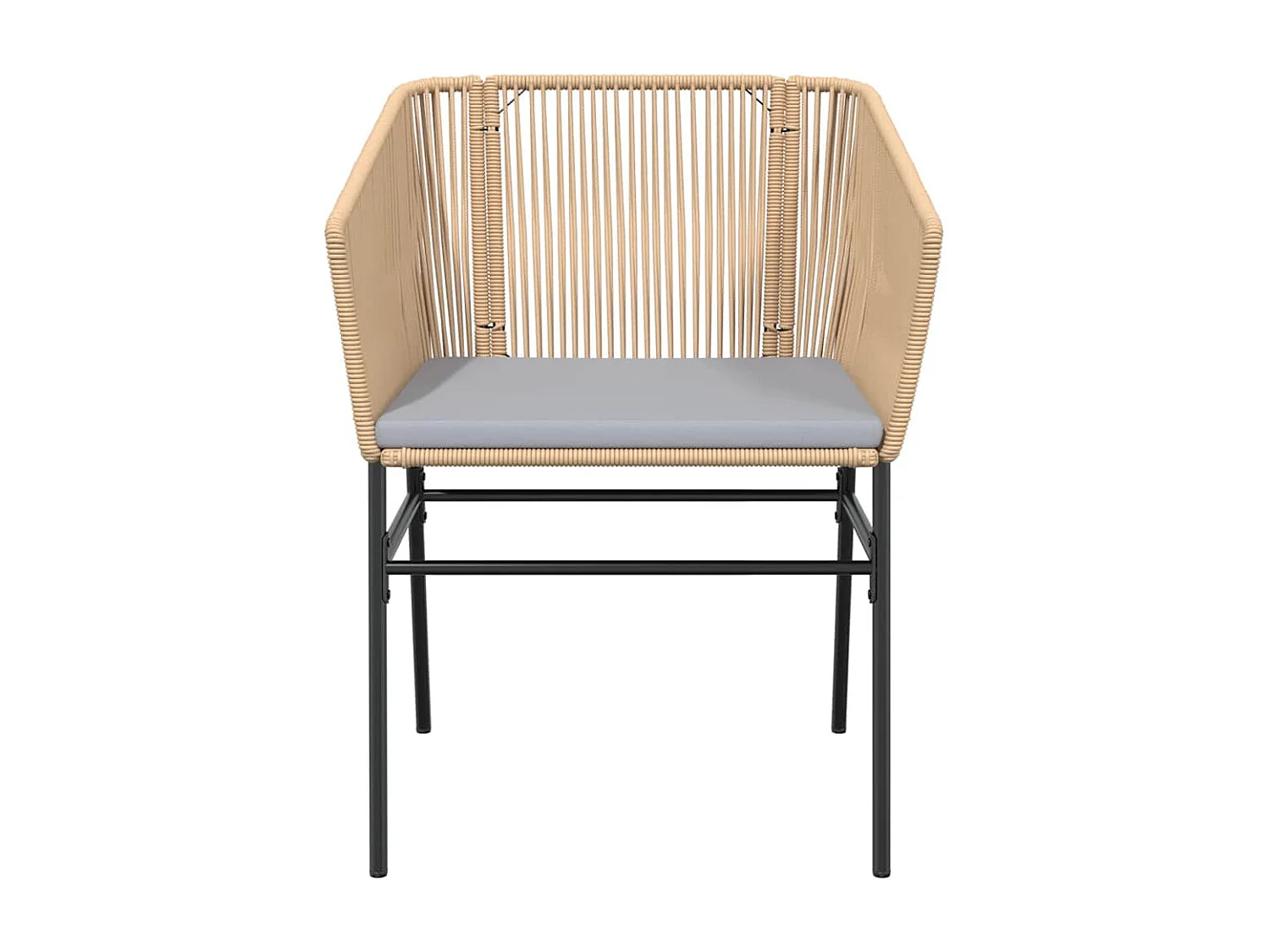 Juego de comedor jardín 5 piezas cojines ratán sintético marrón