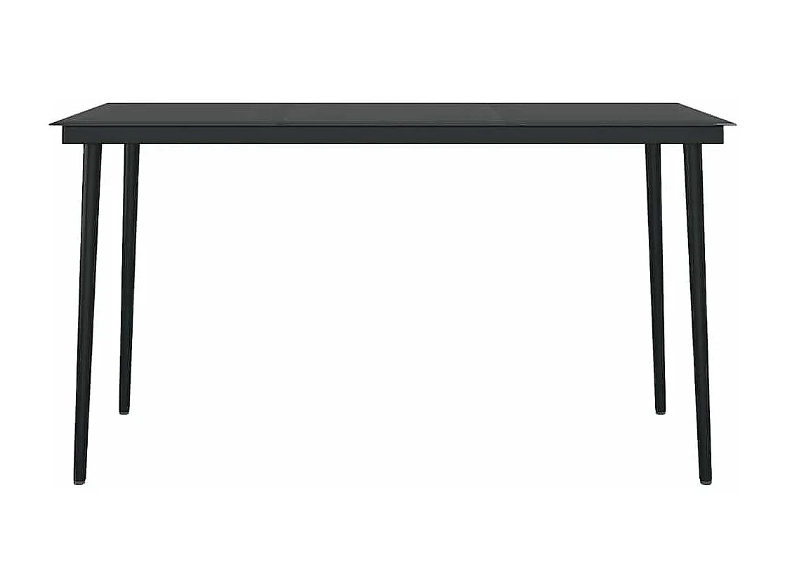 Juego de comedor jardín 5 piezas cojines ratán sintético negro