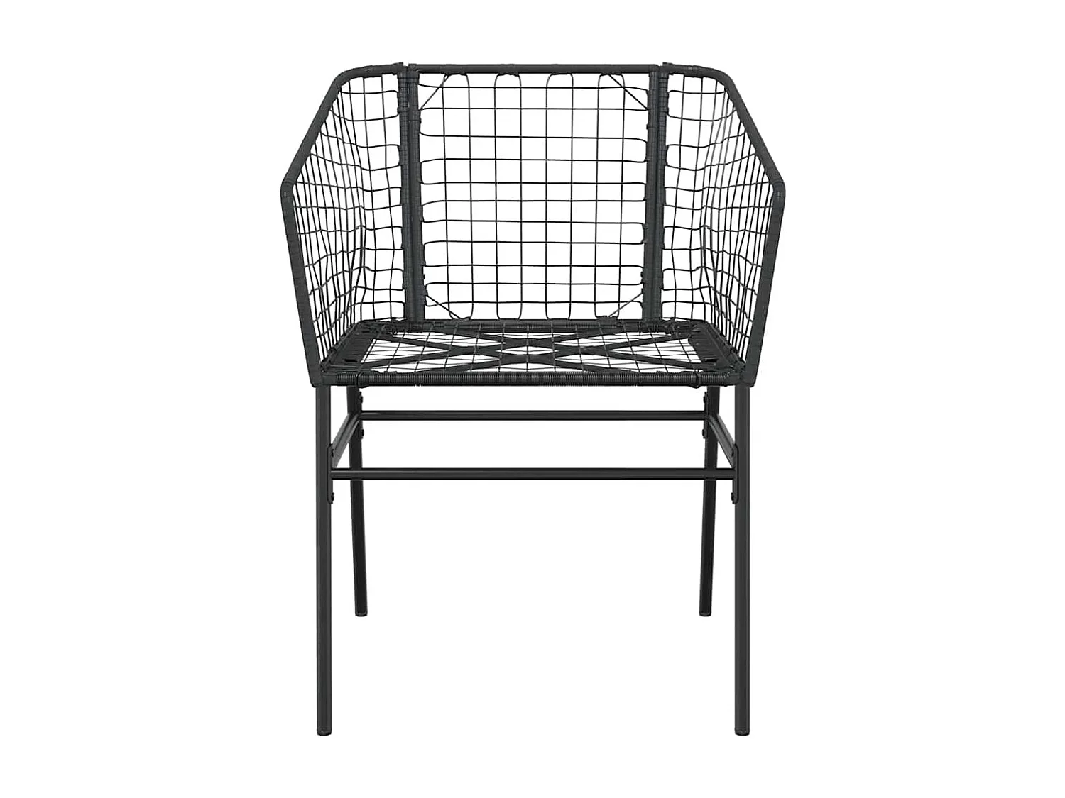 Juego de comedor jardín 5 piezas ratán sintético vidrio negro