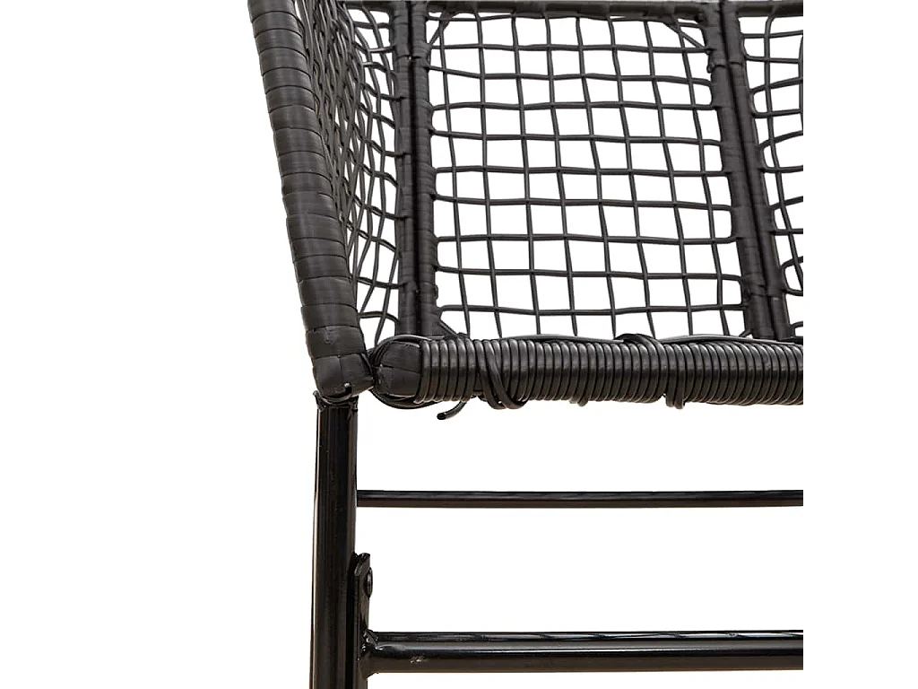 Juego de comedor jardín 5 piezas ratán sintético vidrio negro