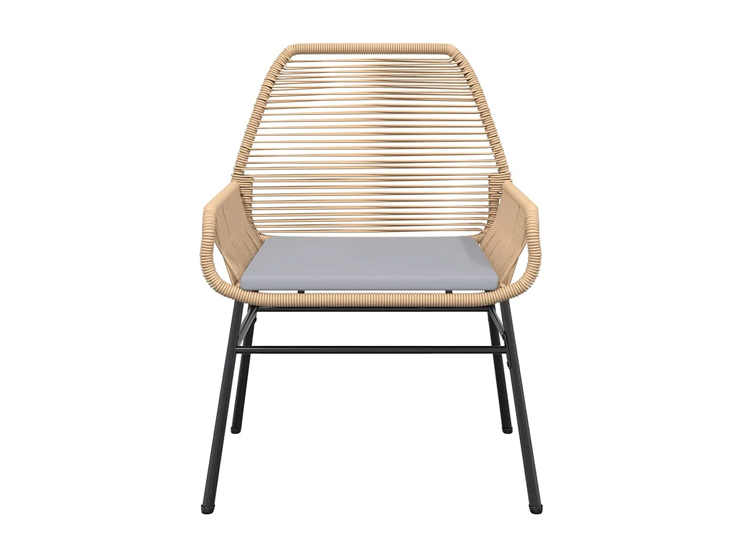 Ensemble à manger jardin coussins 5 pièces marron poly rotin verre