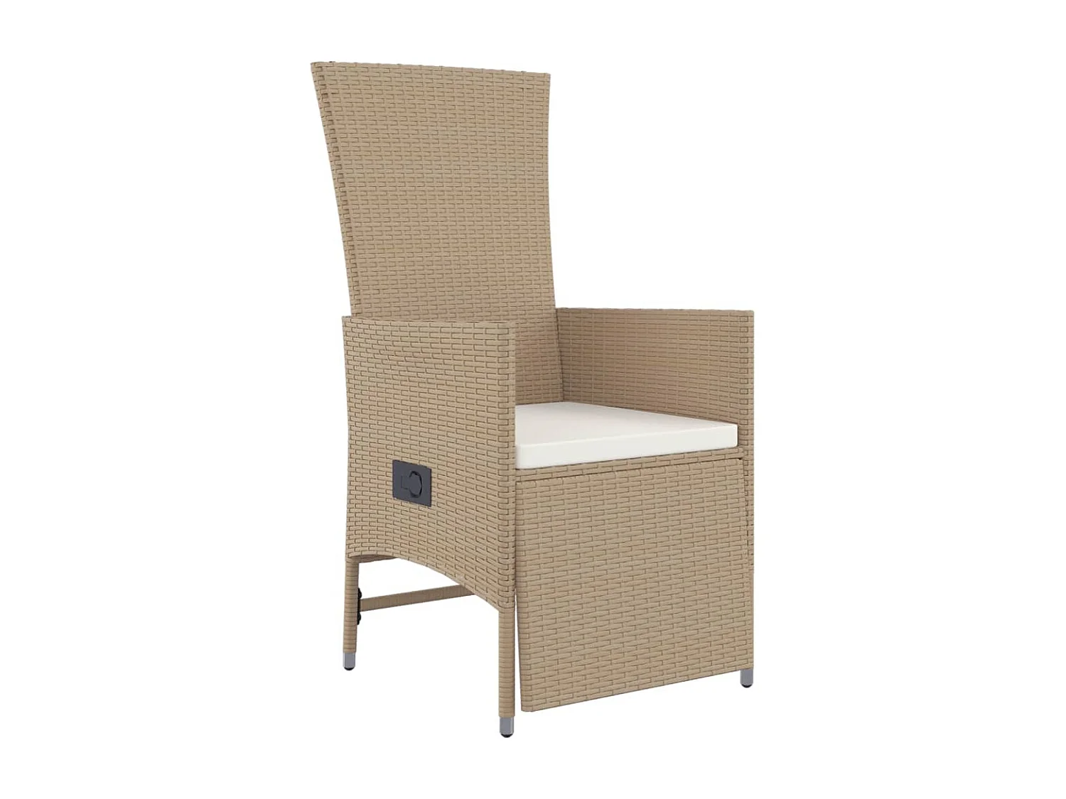 Ensemble à manger de jardin avec coussins 5 pièces Beige poly rotin