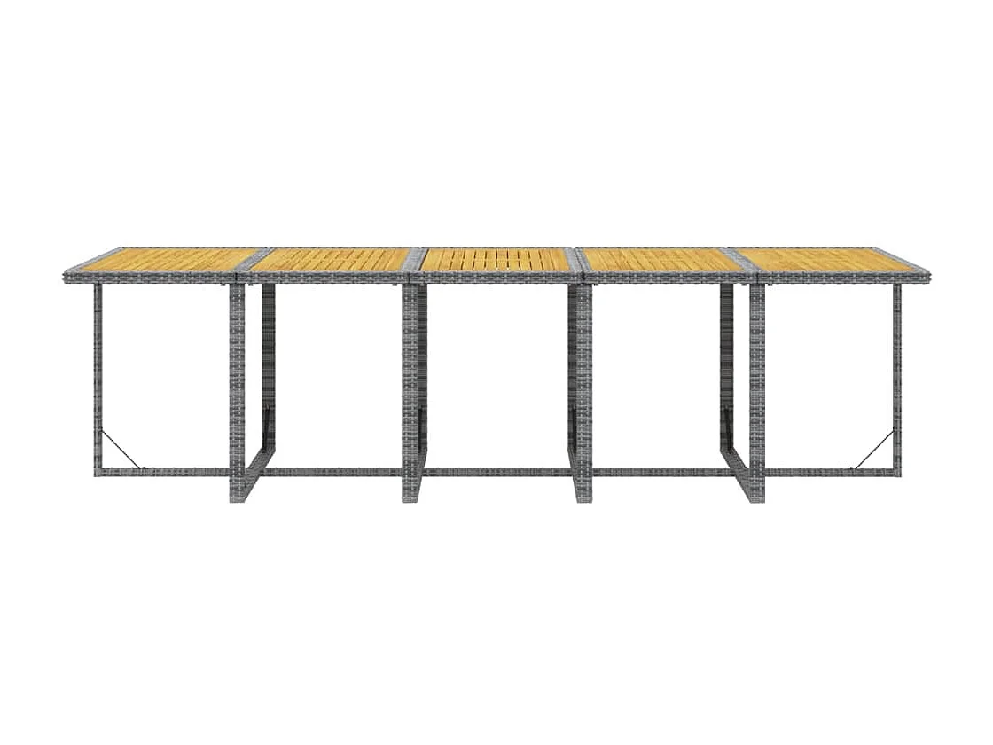 Set de comedor de jardín 11 piezas y cojines ratán sintético gris
