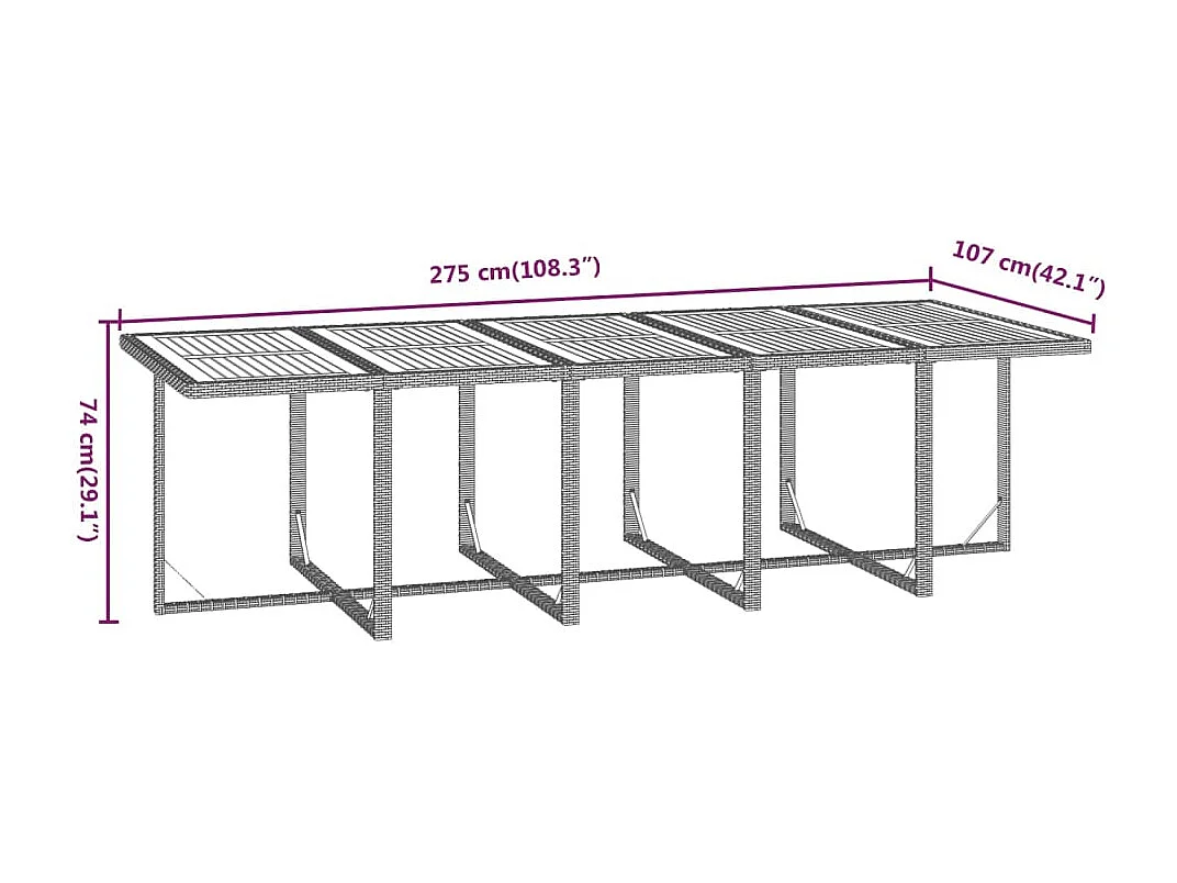 Set de comedor de jardín 11 piezas y cojines ratán sintético gris
