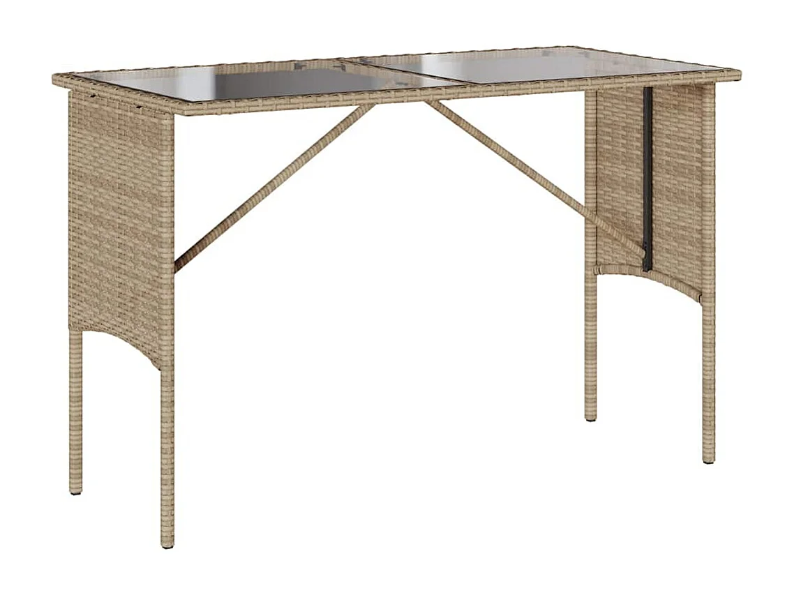 Set comedor de jardín 3 piezas con cojines ratán sintético beige