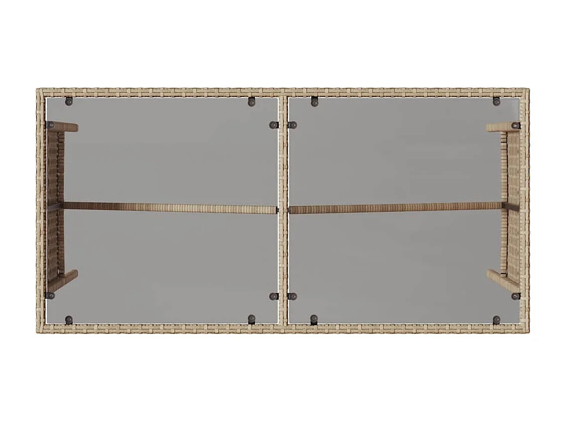 Set comedor de jardín 3 piezas con cojines ratán sintético beige