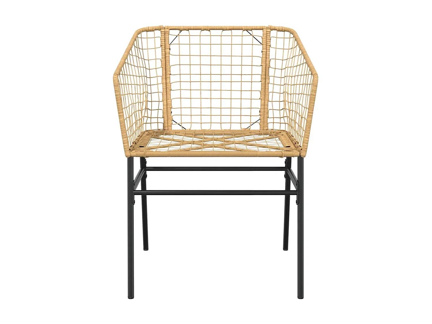 Juego de comedor jardín 3 piezas ratán sintético vidrio marrón