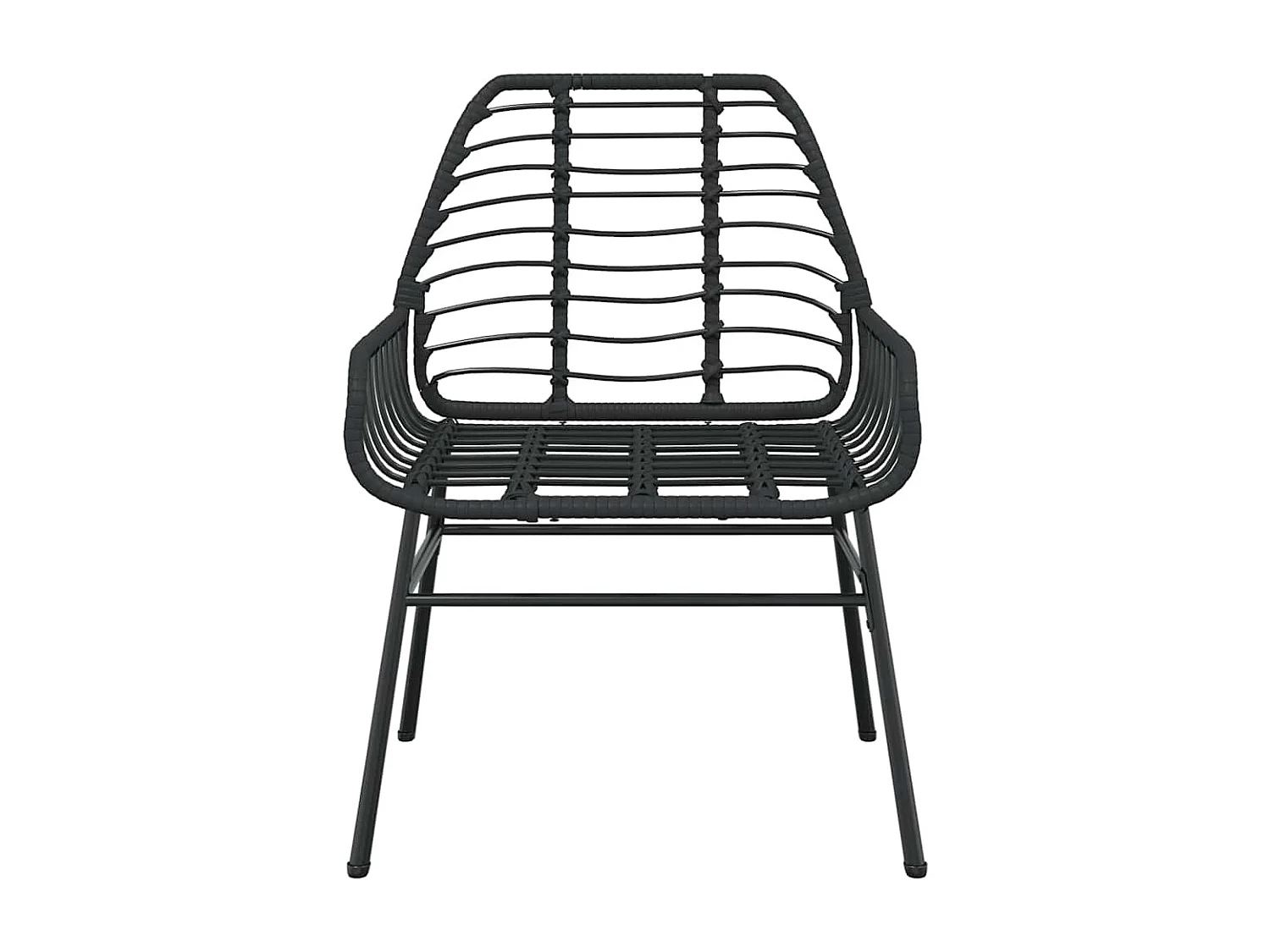 Juego de comedor jardín 5 piezas ratán sintético vidrio negro